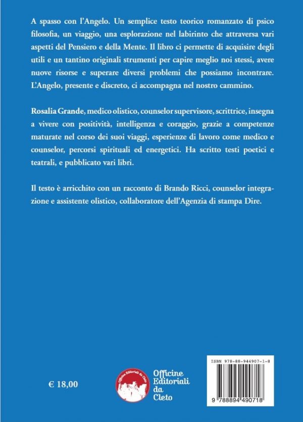 La quarta di copertina del libro A SPASSO CON L'ANGELO di Rosalia Grande