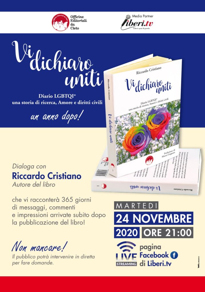 La locandina della presentazione del libro Vi dichiaro uniti, un anno dopo