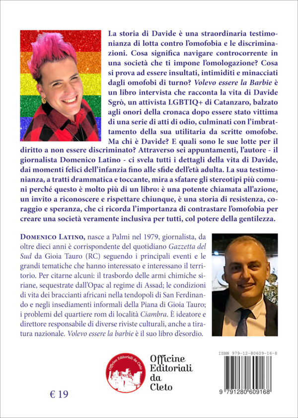 La quarta di copertina del libro dal titolo VOLEVO ESSERE LA BARBIE