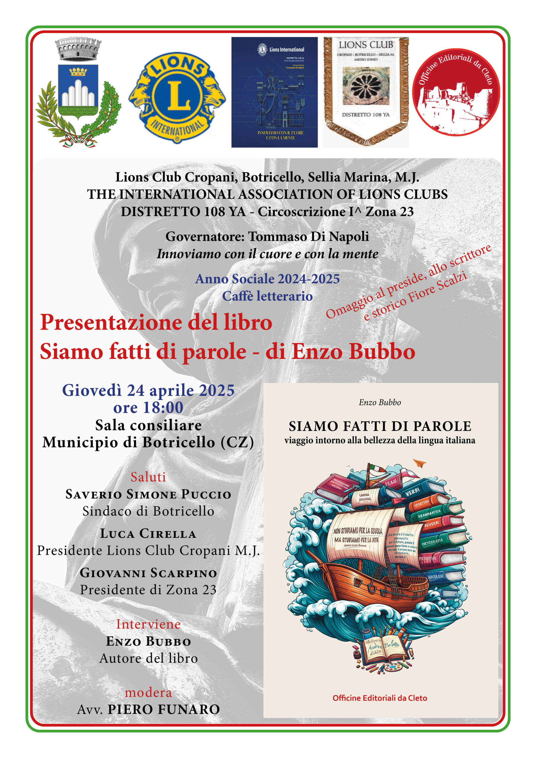 Locandina presentazione libro SIMAO FATTI DI PAROLE